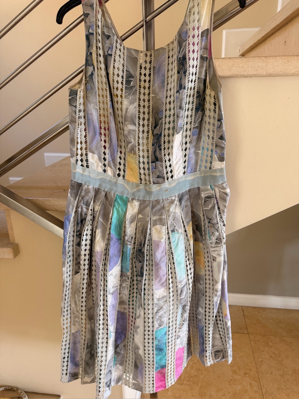 Vintage Moschino grey & pink Lacey dress